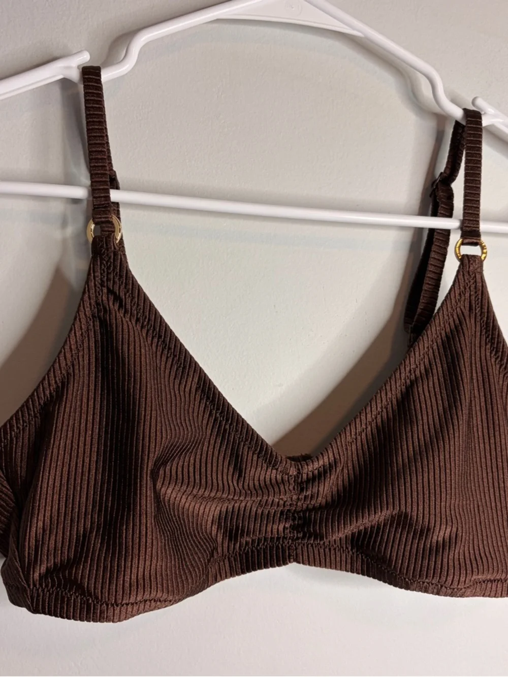 Aerie Ribbed Brown Bikini Set - Women's Swimwear Large - Picture 3 of 7